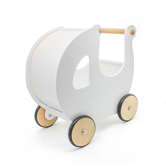 New Design Blue Wooden Baby Stroller Toy for Push Along W16e137c