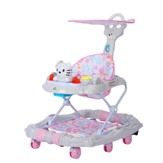 Baby Walkers 3 In1 Learning Activity Toys Lightweight Walker Chair 8 Swivel Wheels Rotating Musical Push Baby Walker for Kids