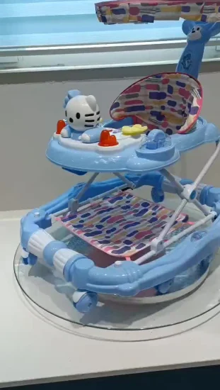 Cartoon Baby Walker Folding Adjustable Baby Walker Toy with Music